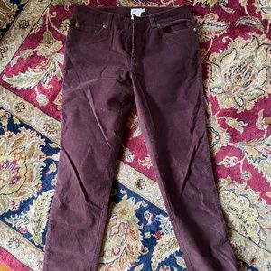 Wine colored L.L. Bean Corduroy Jeans